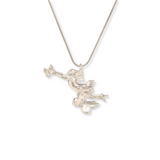 "Lift Her with Butterflies" Pendant Necklace - Sterling Silver
