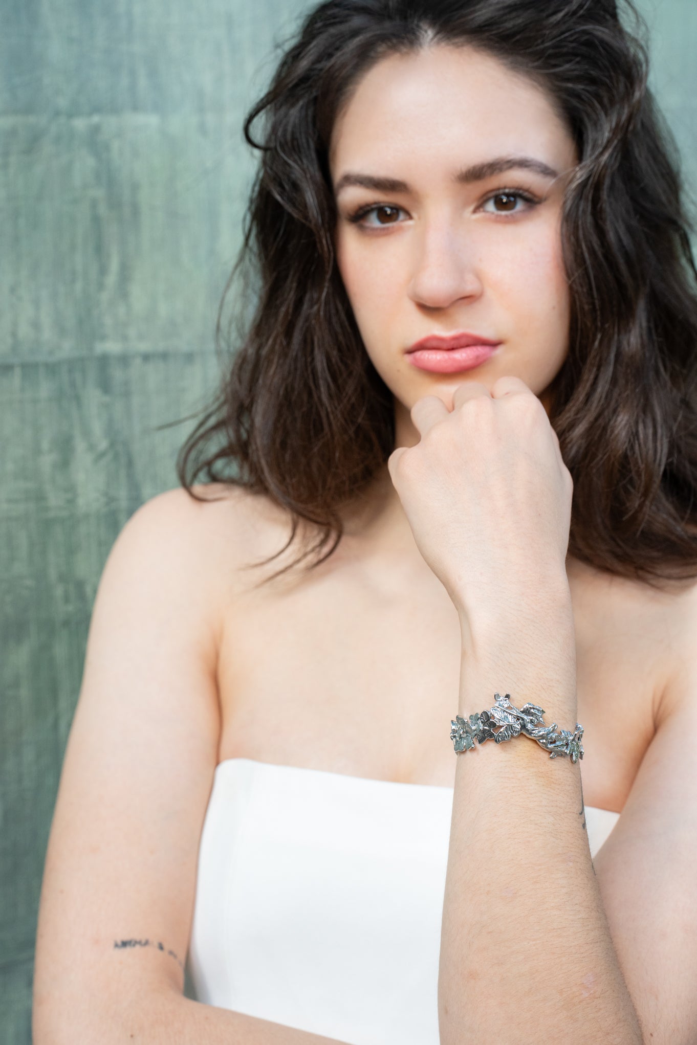 "Lift Her with Butterflies" Bracelet - White Rhodium