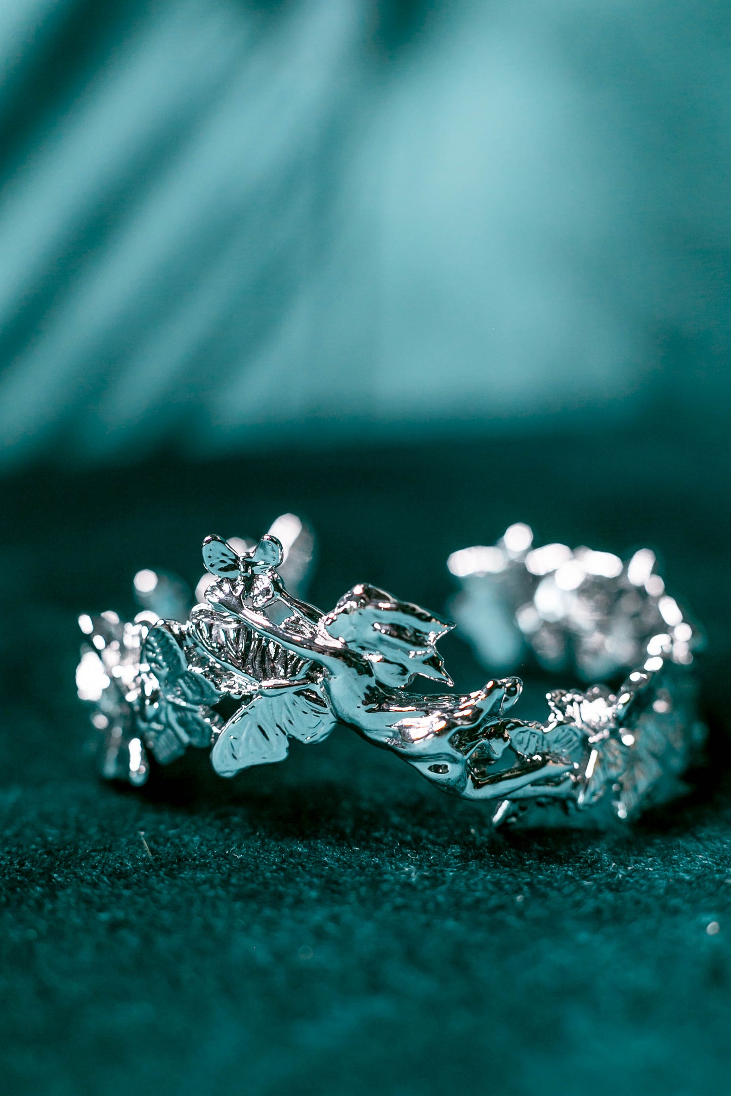 "Lift Her with Butterflies" Bracelet - White Rhodium