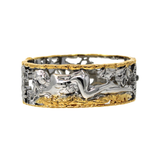 "Parsley" Bangle - White Rhodium & Gold 2-Toned