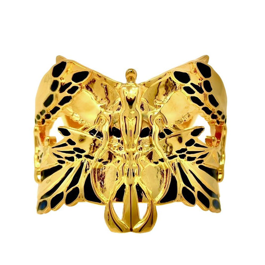 "Soaring" Cuff Bracelet - Gold & Black - Angela Mia Jewelry