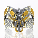 "Soaring" Cuff Bracelet - White Rhodium & Gold with White 2-Toned