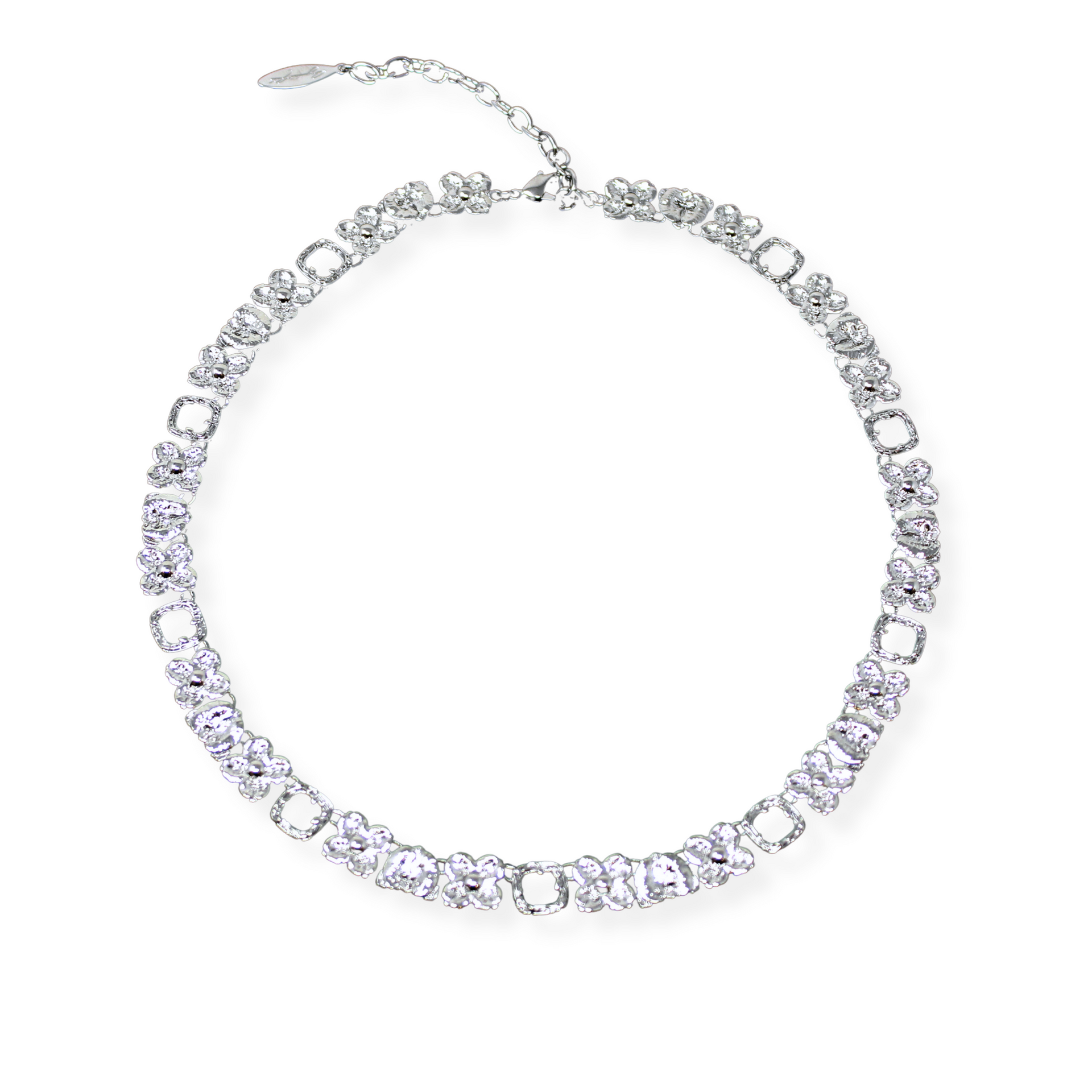 Orchid Necklace – White Rhodium | Angela Mia – Angela Mia Jewelry