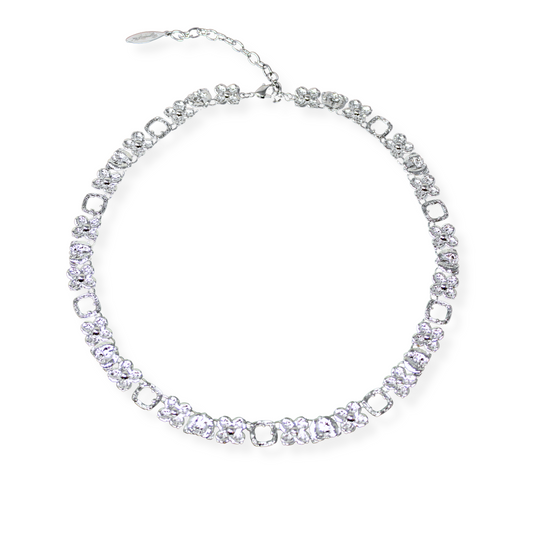 "Cherished Orchid" Necklace - White Rhodium