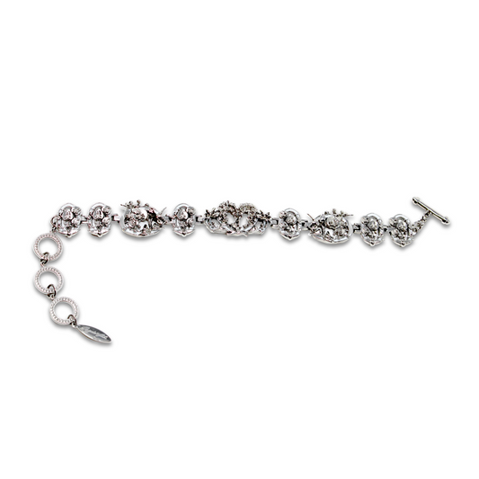 "Cherished Orchid" Bracelet - White Rhodium