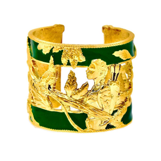 "Vigor" Cuff Bracelet - Gold & Green