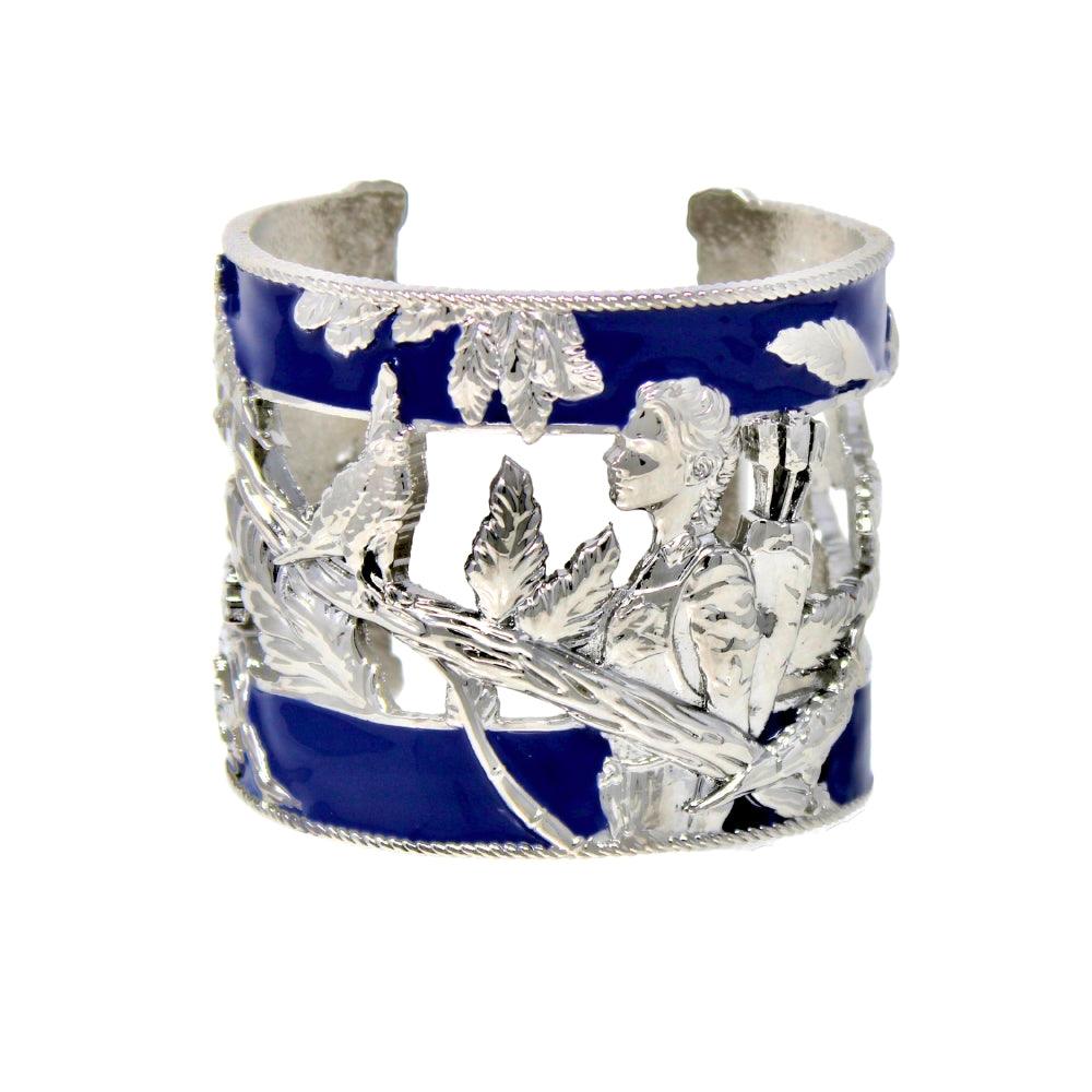 "Vigor" Cuff Bracelet - Silver & Royal Blue