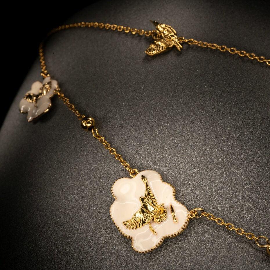 Unique Necklace "Arise" - Gold & Ivory Gift, Gift For Mom, Artistic, Jewelry