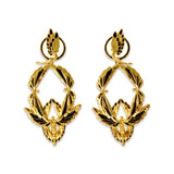 Unique Earrings "Soaring" - Gold & Black, Large Gift, Gift For Mom, Artistic, Jewelry