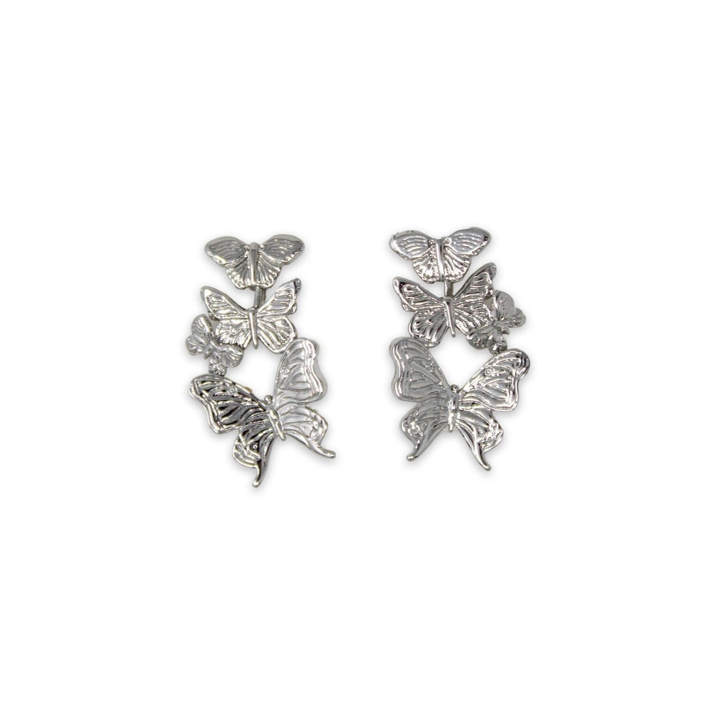Unique Earrings "Butterfly Breeze" - White Rhodium Gift, Gift For Mom, Artistic, Jewelry