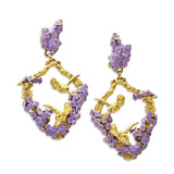 Unique Earrings "Harmony" - Gold & Lavender Gift, Gift For Mom, Artistic, Jewelry