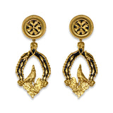 Unique Earrings "Vigor" Classic - Gold & Black Jewelry, Gift, Gift for Mom, Artistic
