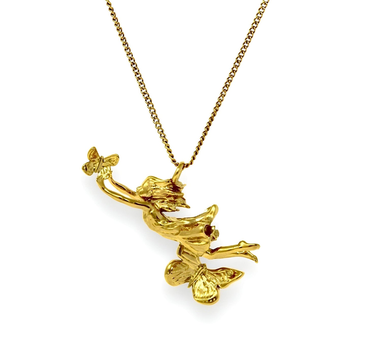 Unique Pendant Necklace "Lift Her with Butterflies" - Gold Gift, Gift For Mom, Artistic, Jewelry