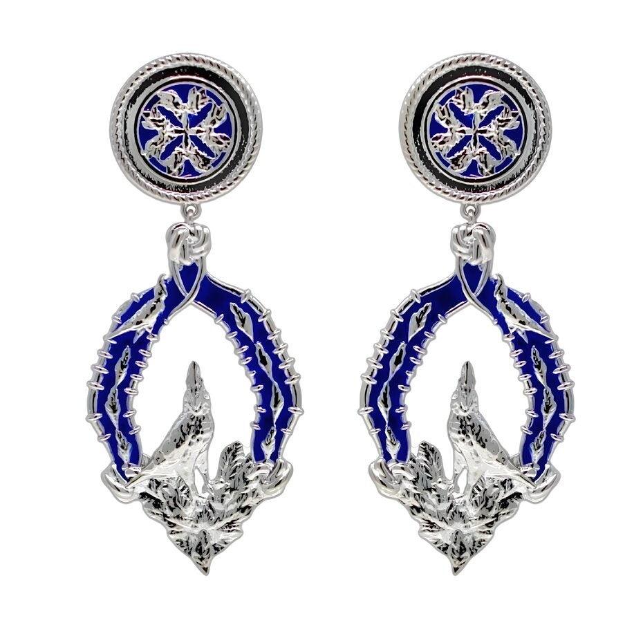 Unique Earrings "Vigor" Classic - Silver & Blue Jewelry, Gift, Gift for Mom, Artistic